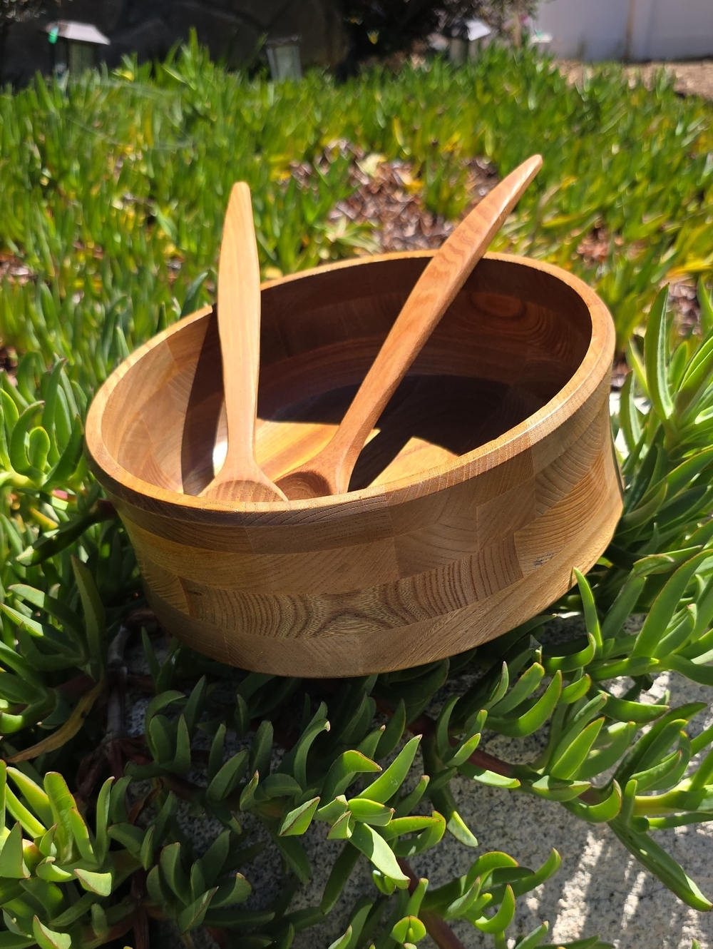1960s  vintage mid-century modern Woodcrest by Styson wooden salad bowl